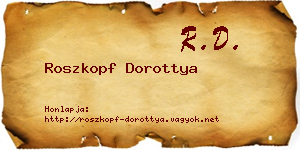 Roszkopf Dorottya névjegykártya